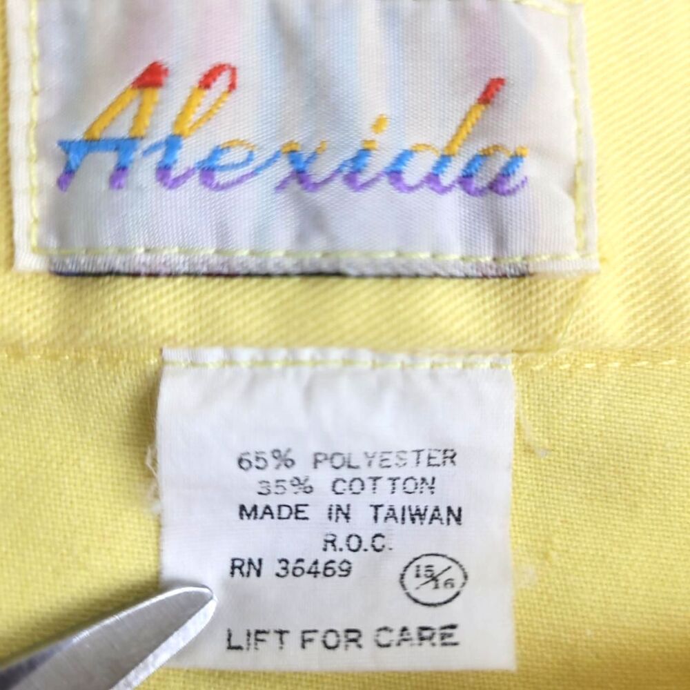 Alexida vintage yellow pleated cargo high waist cuffed shorts with pockets 6/8 - Picture 6 of 8